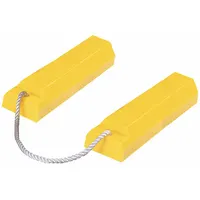Wheel Chock: Urethane, 17 3/8 in Overall Lg, 9 1/2 in Overall Wd, 2 3/8 in Overall Ht, Yellow, 1 PR (MPN AC3518-RP-P)