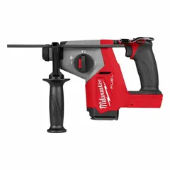This cordless rotary hammer features an SDS-Plus chuck with a 5/8 in maximum bit capacity. It delivers 1.3 ft-lb of impact energy at 5100 bpm for drilling and light chipping in concrete, masonry, and wood. Sold as a bare tool, battery and charger are required separately.
