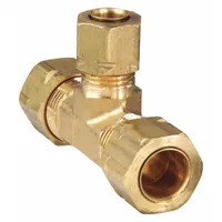 PARKER Compression Tee Fitting: 3/8 in OD x 3/8 in OD x 1/4 in OD Fitting Size, Brass, 10 PK (MPN 164CA-6-6-4)