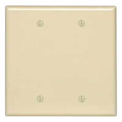 LEVITON Wall Plate: Blank, 2 Gang, Ivory - General Purpose Wall Plates