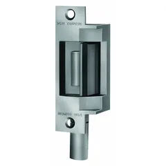 This VON DUPRIN electric strike is designed for cylindrical and mortise locksets, enabling remote release in access control systems. Constructed with a stainless steel faceplate, it measures 4 7/8 inches in height and operates on 24V AC/DC input voltage. Rated Performance Duty 1 - Heavy Duty, it is suitable for commercial and institutional door openings requiring secure yet convenient entry control.