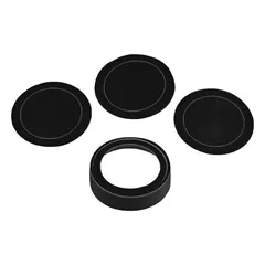 Plastic cap kit for portable eyewash stations, compatible with Halo series and part number S19-921. Includes three liners. Used to replace or maintain caps on portable eyewash units in industrial safety applications.