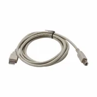 Gray USB printer cable, 6 ft length, with USB connectors. Designed for data transfer between a BMP71 label printer and a computer or USB-enabled device. Suitable for connecting printers in industrial and facility identification applications