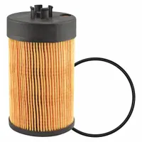 Cartridge oil filter with cellulose media and attached gasket. Overall height 5 15/16 in, outside diameter 3 5/16 in. Used in engine lubrication systems to remove contaminants from oil