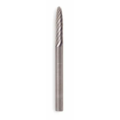 WIDIA METAL REMOVAL Carbide Bur: Ball-Nosed Tree, SF-3, Single Cut, 3/8" x 3/4" Head - Single-Cut Ball-Nosed Tree Burs