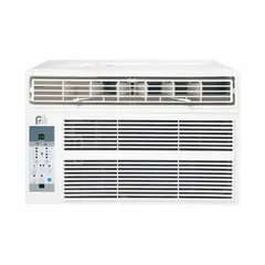 Residential-grade cooling-only window air conditioner with 14,500 BtuH capacity, suitable for spaces from 550 sq ft to 700 sq ft. Operates on 115V AC with a NEMA 5-15P fixed plug and has a Combined Energy Efficiency Ratio (CEER) of 10.9. Typical use includes cooling large rooms, open-plan areas, or similar spaces requiring spot cooling.