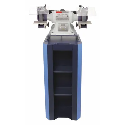 Dayton Bench Grinder with Stand: Variable Speed, 1/2 hp, 6 in Max Wheel Dia, 3,600 RPM - Variable-Speed Pedestal Grinders with Dust Collection Stand