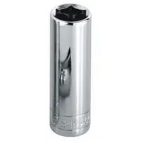 SK PROFESSIONAL TOOLS Socket: SAE, 1/2 in Drive Size, 1 1/8 in Socket Size, 6-Point, Deep, Chrome (MPN 41836)