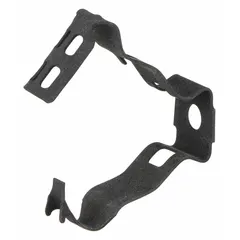 Steel hanger for securing 1/2 in conduit or pipe to beams. Zinc-plated with black finish. Snap-close design. UL/CUL listed. Load capacity 25 lb. Mounts horizontally via 0.25 in hole. Overall dimensions 1 in x 1 in x 1 in.
