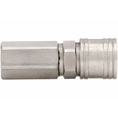 SPEEDAIRE Quick Connect Hose Coupling: 1/4 in Body Size, 1/4 in Hose Fitting Size - Global-Style High-Flow Steel Quick-Connect Air Coupling Bodies