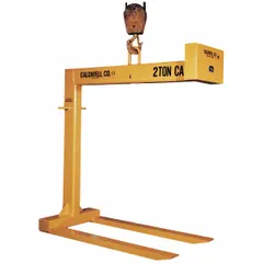 Fixed-type pallet lifter with a max load capacity of 2,000 lb and max fork spacing of 25 in. Used for lifting and transporting palletized loads in industrial material handling applications such as warehouses and distribution centers.