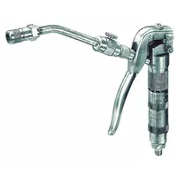 This non-metered manual dispense gun features a steel nozzle body with a curved design and 1/8 in NPTF connection. It is used for controlled dispensing of fluids from drums in industrial fluid handling applications