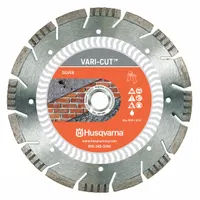 HUSQVARNA Diamond Saw Blade: Brick/Concrete/Masonry/Stone, 10 in Blade Dia., Wet, Better, Segmented (MPN Vari-Cut 10)
