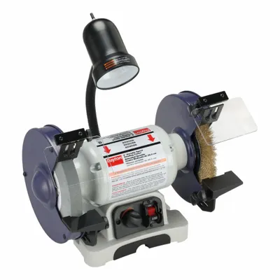 Dayton Bench Grinder: Variable Speed, 1/2 hp, 8 in Max Wheel Dia, 2,000 RPM to 3,450 RPM - Variable-Speed Bench Grinders with Task Light