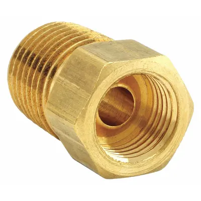 PARKER Flared Fitting Adapter: 1/4 in OD x 1/4 in Pipe Fitting Size, Flared/Threaded - Standard Brass Inverted Flare Tube Fittings