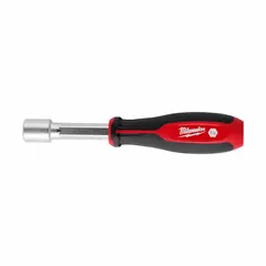 This standard-length hollow hex nut driver from the HollowCore™ series is designed for SAE hex nuts. Its pass-through construction allows the tool to slide over long threaded rods or studs, making it suitable for assembly and installation tasks where extended threads are present. The non-magnetized tip provides a standard engagement without magnetic retention.