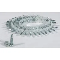 Collated Screw: Sheet Metal Screw, #10 Screw Size, 1 in Lg, Steel, Zinc-Plated, Pan, 1,000 PK (MPN 10M100CKMFDS)