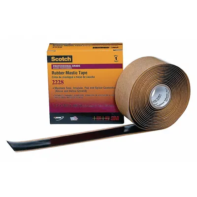 3M Electrical Tape: 1 in Wd, 3 3/8 yd Lg, 65 mil Thick, Ethylene Propylene Rubber - Moisture-Resistant Electrical Tape, Pads & Putty