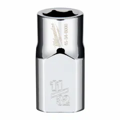 This 6-point standard chrome socket features an anti-roll design to prevent rolling on flat surfaces. With a 3/8 in drive and 11/32 in socket size, it is suited for fastening and loosening fasteners in assembly, maintenance, and repair tasks.