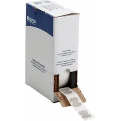 Precut tag roll made of polyethylene with a gray matte finish. Each tag measures 49/64 in x 1 13/64 in. Designed for indoor use with M710 printer series. Suitable for asset tracking, cable marking, and general facility labeling.