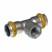 APOLLO Crimp Tee Fitting: 1 in Pipe x 1/2 in Pipe x 1 in CTS Size, Press-fit x FNPT x Press-fit (MPN 123456880)