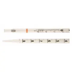 This sterile, individually wrapped plastic serological pipette has a 10 mL capacity with 0.1 mL graduation increments. It is used for precise liquid handling in laboratory applications such as cell culture, media transfer, and reagent dispensing.