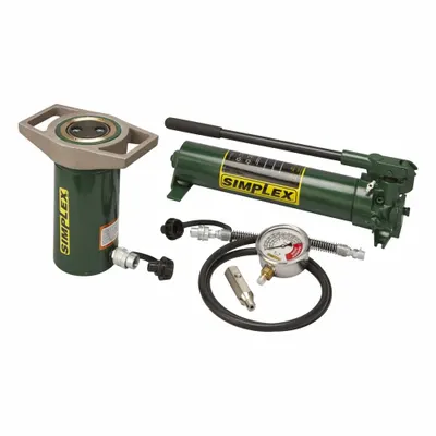 SIMPLEX Cylinder and Hand Pump Set: 25 ton Cylinder Nominal Capacity, 6 3/16 in Cylinder Stroke - Standard Ram & Pump Sets