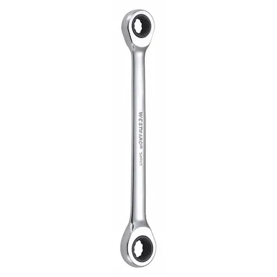 WESTWARD Box End Wrench: Alloy Steel, Chrome, 8 mm_9 mm Head Size, 5 in Overall Lg - Metric, Double End, 12-Point, Ratcheting Box End Wrenches