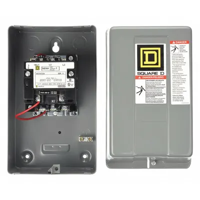 SQUARE D NEMA Magnetic Contactor: Non-Reversing, 3 Poles, NEMA Size 1, 27 A - Enclosed Non-Reversing NEMA Contactors