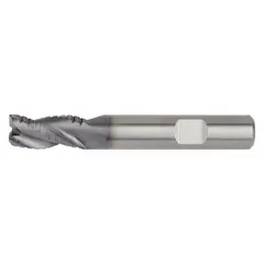 This corner-radius carbide roughing end mill is designed for high-speed material removal in steel and cast iron. It features an AlTiN coating to reduce heat and improve tool life during heavy machining operations. With 3 flutes, a 12 mm mill diameter, 22 mm length of cut, and 83 mm overall length, it is suited for industrial milling applications requiring efficient stock removal.