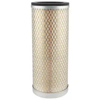 Round-oval engine air filter with axial seal. Overall height 10 3/4 in. Designed for use in Massey Ferguson vehicles. Removes airborne contaminants to protect engine performance