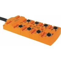 IFM Sensor Wiring Block: 8 Ports, 5 Pole M12 Female, 5 m Cable Lg, Black PUR, With LED Display (MPN EBC023)
