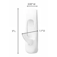 COMMAND Hook: 3 lb Wt Capacity, 1 Points per Hook, White, 3 in Overall Ht, 7/8 in Overall Wd, 6 PK (MPN 17001-6ES)