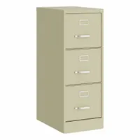 HIRSH Vertical File Cabinet: Putty, 3 Drawers, 40 1/4 in Overall Ht, 22 in Overall Dp, Steel (MPN 24855)