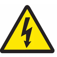 Adhesive vinyl signs for identifying electrical hazards. Each sign measures 4 in x 4 in with a thickness of 0.004 in. Not retroreflective and does not glow in the dark. Supplied in a 10-pack for mounting on equipment, panels, or walls to warn of potential shock or arc-flash risks.
