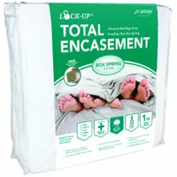 LOCKUP Mattress/Box Spring Protector: Twin XL, 80 in Overall Lg, 39 in Overall Wd, White, 3 mm Thick (MPN 80TWXLBOX)