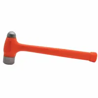This dead-blow ball-peen hammer features a 32 oz steel head with a 1 3/4 in face diameter and a steel handle, measuring 14 in overall. The dead-blow design reduces rebound for improved control during striking tasks. Commonly used for shaping metal, setting rivets, and general striking in maintenance and fabrication applications