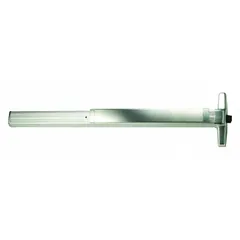 Rim-type touchbar exit device for commercial egress doors up to 3 ft wide. Chrome finish. ADA compliant for accessible emergency exit operation.