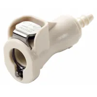 Quick Connection Coupling: Straight, 1/16 in Pipe Size, Barbed x Barbed, Polypropylene, Almond (MPN PMCD170112)