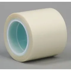 This tape consists of a rubber adhesive and a polyethylene film backing, providing a low-friction surface. It is used in industrial applications such as chute liners, conveyor guides, and packaging equipment to reduce wear and material buildup on sliding surfaces. Transparent, 6.7 mil thick, 5 yards long.