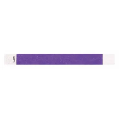 ID Wristband: No Legend, 10 in Overall Lg, 1 in Overall Wd, Tyvek, Purple - Security Wristbands