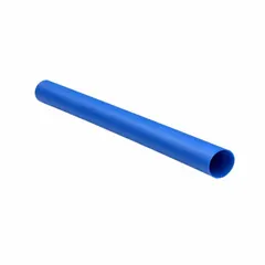 Standard heat shrink tubing with 0.38 in inner diameter before shrinking and 6 in length. Features a 2:1 shrink ratio and is supplied in blue color in a 20-pack. Used for insulating and protecting electrical connections, wires, and cables from moisture, abrasion, and corrosion in industrial maintenance, electrical panels, and automotive wiring repairs.