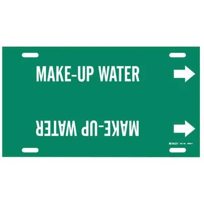 BRADY Make Up Water Strap-On Pipe Marker - Make Up Water Strap-On Pipe Markers
