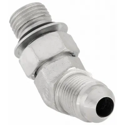 AEROQUIP Hydraulic Hose Adapter: 5/16 in x 5/16 in Fitting Size, Male x Male, ORB x JIC - ORB-to-JIC Steel Hydraulic Hose Adapters