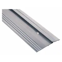 This aluminum bumper-seal threshold is 4 ft long with a fluted transition type. It is used to seal the gap under doors, helping to block drafts, dust, and pests while allowing smooth traffic flow in commercial and industrial settings