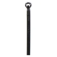 Black nylon cable tie with fine adjustment mechanism for securing wire and cable bundles up to 7/8 in diameter. Rated for outdoor use. Supplied in a 100-piece pack