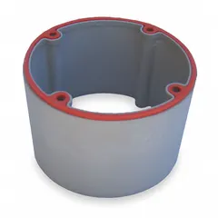 Gray polyester wall-mount extension for NV2 Series hazardous location splice boxes and mounts. Provides additional wiring space in classified environments where explosive gases or combustible dusts may be present. Measures 4 3/4 inches in length.