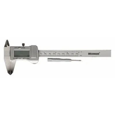 WESTWARD Fractional-Display Digital Caliper: 0 in to 6 in / 0 mm to 150 mm - Calipers without SPC Output