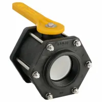 BANJO Manual Two-Way Ball Valve: 3 in, Polypropylene, Straight, FNPT x FNPT, Three-Piece, Lever (MPN V300FP)