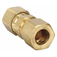 PARKER Compression Fitting Union: 1/4 in OD x 1/4 in OD Fitting Size, Brass, 10 PK (MPN 62C-4)